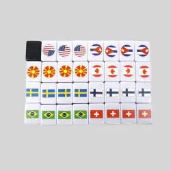 Custom Seaside Mahjong Set - 65pcs Emoji Flag Puzzle Game