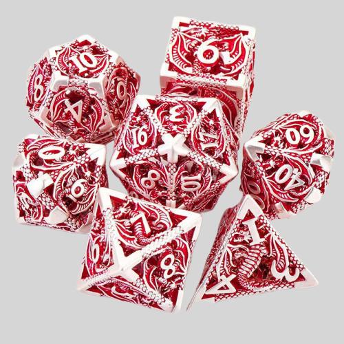 DND Dragon Polyhedral Dice Box - Luxury Metal Dice