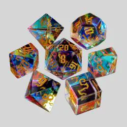 Custom Engraved Dice Set - DND Prism Crystal Dice