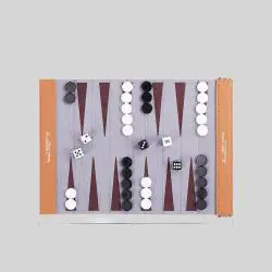Luxury PU Leather Roll Up Backgammon Chess Game Set - Custom Handmade