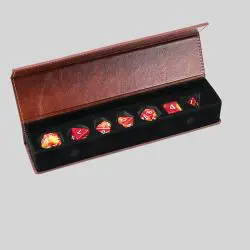 Custom Multicolor Polyhedral Dice Set with PU Leather Box