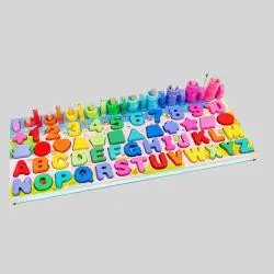 Montessori Shape Sorting Number Puzzle for Toddlers - Wooden Math Toy