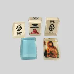 Crystal Mahjong Tiles Set - Casino Quality, Custom Rectangle