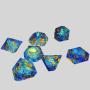 Sharp Edge Resin DND Dice Set - 7Pcs Blue RPG Dice
