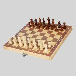 Wooden Foldable Chess Set - Kids & Adults Tabletop Game
