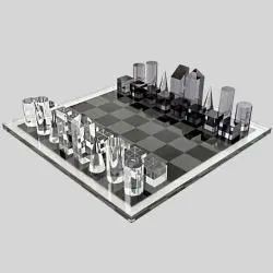 Custom Acrylic Chess Set Transparent Puzzle Game Board Gift Box