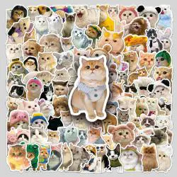 Cute Animal Cat Stickers - 100 Pcs Waterproof Decals
