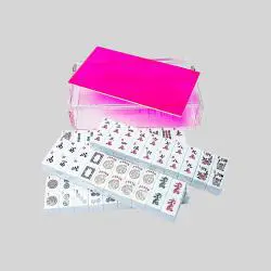 Acrylic Mahjong Set Wholesale - Custom Pink Game Box