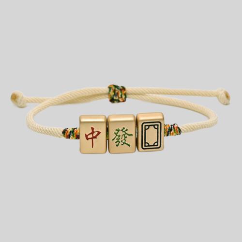 Golden Mahjong Rope Bracelet - Lucky Charm Be Rich Gift