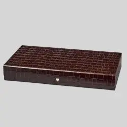 Luxury Leather Backgammon Set - 17 Inch Kids & Adults Game