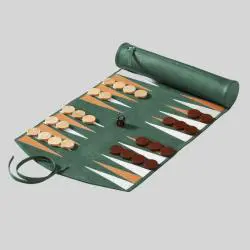 Portable Travel PU Leather Backgammon Set - Custom Logo