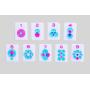 Hand Engraved Purple Mahjong Tiles - Custom Acrylic Set
