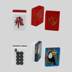 Custom Acrylic Mahjong Tiles OEM Print 23mm