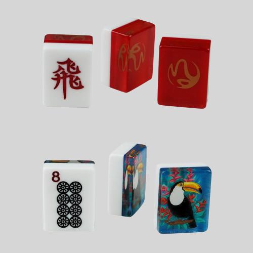 Custom Acrylic Mahjong Tiles OEM Print 23mm