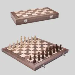 Portable Magnetic Wooden Chess Set - Kids & Adults