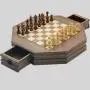 Octagonal Magnetic Wooden Chess Set - 35x35cm Octagonal Magnetic Wooden Chess Set - 35x35cm