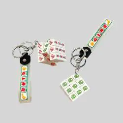 Mahjong Panda Keychain - UV Printed, Durable Plastic