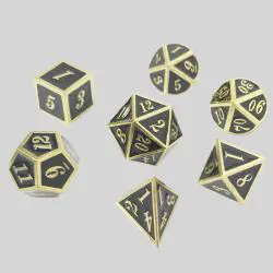 Custom Gold Plated Dice Set - 16mm/20mm D&D Polyhedral Dice
