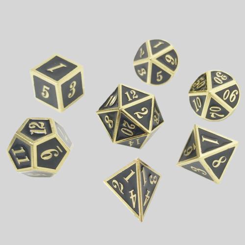 Custom Gold Plated Dice Set - 16mm/20mm D&D Polyhedral Dice