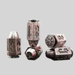 JMS D6 Bullet Dice Set - Metal DND RPG Dice