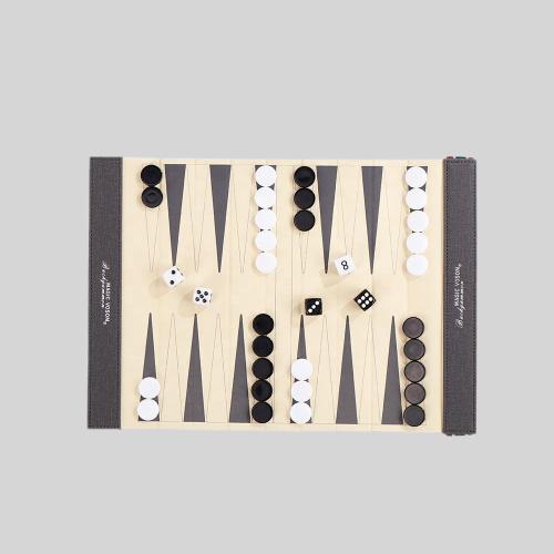 Luxury PU Leather Rollable Backgammon Chess Set - OEM Custom