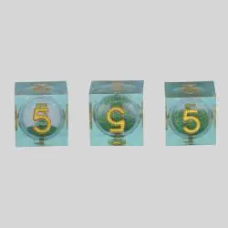 7pcs D&D Green Resin Polyhedral Dice Set