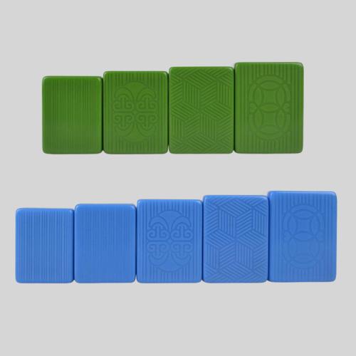 Chinese Mahjong Set - Blue & Green Tiles, Factory Supply