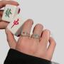 Gold Plated Mahjong Ring, Copper Inlay Wealth Ring, Good Luck New Year Gift