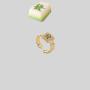 Gold Plated Mahjong Ring, Copper Inlay Wealth Ring, Good Luck New Year Gift