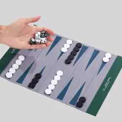 Luxury PU Leather Backgammon Set - Handmade, Custom Roll-up Game
