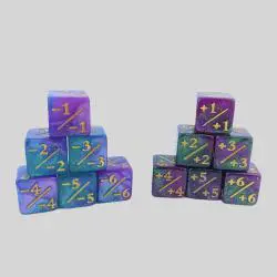 16mm +/- Dice - Acrylic Plastic Cube Counters