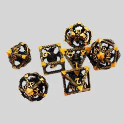 Gold Bloody Troll Dice DND Metal Set - Hollow Logo