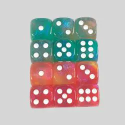 High Quality 12mm Two Color Glitter Dice