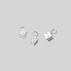 Sterling Silver Dice Charms for Jewelry Making