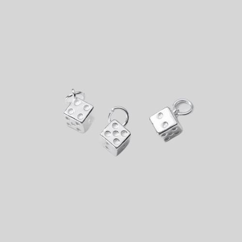 Sterling Silver Dice Charms for Jewelry Making