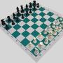 Tournament PU Leather Chess Board Set - Roll Up Game Mat