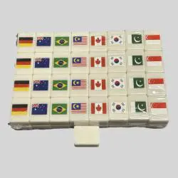 Nuoxin Seaside Escape Mahjong Set - Flags & Animals Game