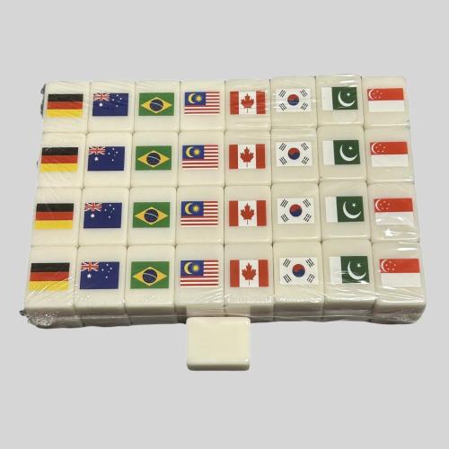 Nuoxin Seaside Escape Mahjong Set - Flags & Animals Game