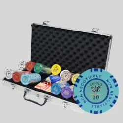 Texas Hold'em Clay Chips Set with Acrylic Rack