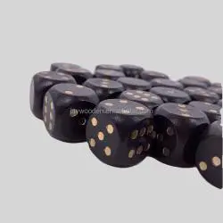 Wooden Dice Set - Custom Mahjong Dice, Black, Bulk