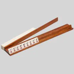 Wood Mahjong Tile Racks with Pushers - 18