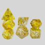 Custom Gold Foil Polyhedral Resin Dice Set - 7pcs D&D RPG