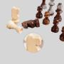 3-in-1 Wooden Chess Folding Game Set - Travel Chess Checkers Backgammon