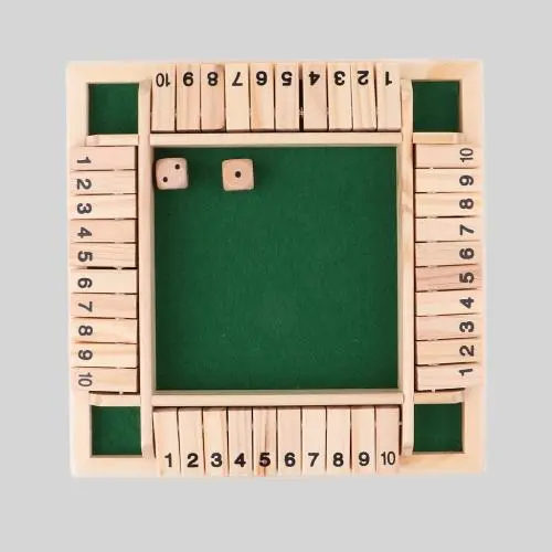 Deluxe 10-Number Dice Game Set - Shut The Box Party Game Deluxe 10-Number Dice Game Set - Shut The Box Party Game