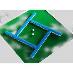 Folding Mahjong Table - Green, Cup Holders