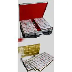 Luxury Silver & Gold Mahjong Set - JiaYi 40mm Table Game