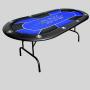 Folding Texas Hold'em Poker Table - 10 Player, Leather Rail