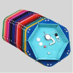 Hexagonal Dice Tray Storage Box - PU Leather Velvet