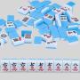 Mini Mahjong Tiles Travel Game Set - 144pcs Blue