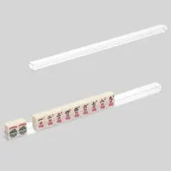 Mini Mahjong Set Ivory White Travel Game Tiles with Racks